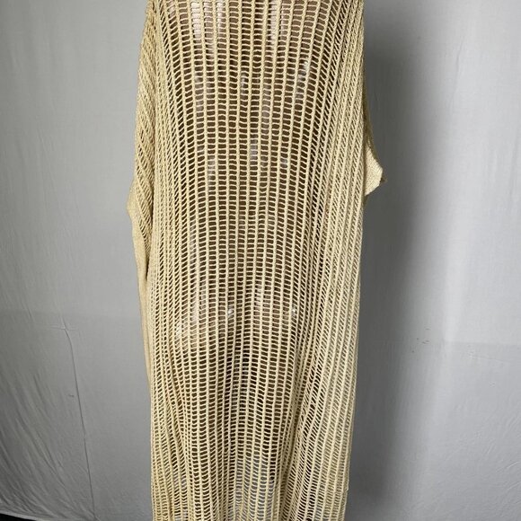 Sanctamuerte Women's Long Mesh Maxi Sweater Size S Sand Shell/Gold – V-Neck, - Picture 7 of 9